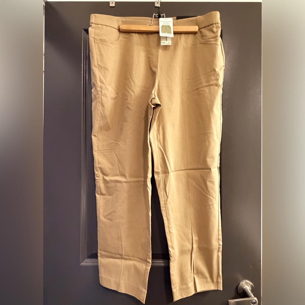 Alfred Dunner Tan Modern Fit Super Stretch Tummy Control 16W